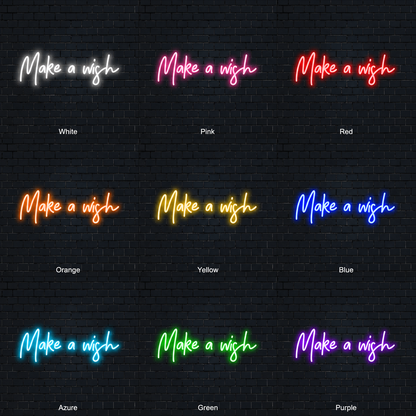 Make A Wish Wall Decor LED Neon Sign - 05 Color Grid