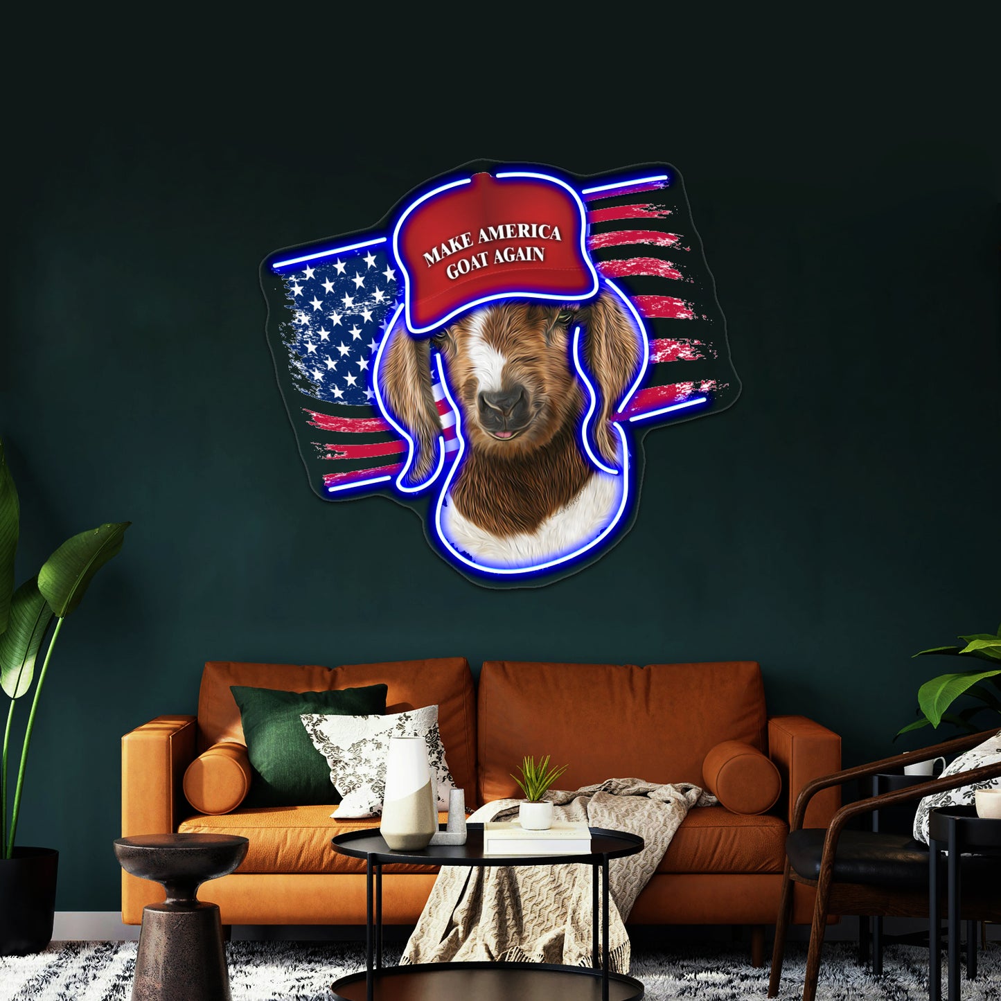 Make America Goat Again Boer Kid Goat Wall Artwork Neon Signs