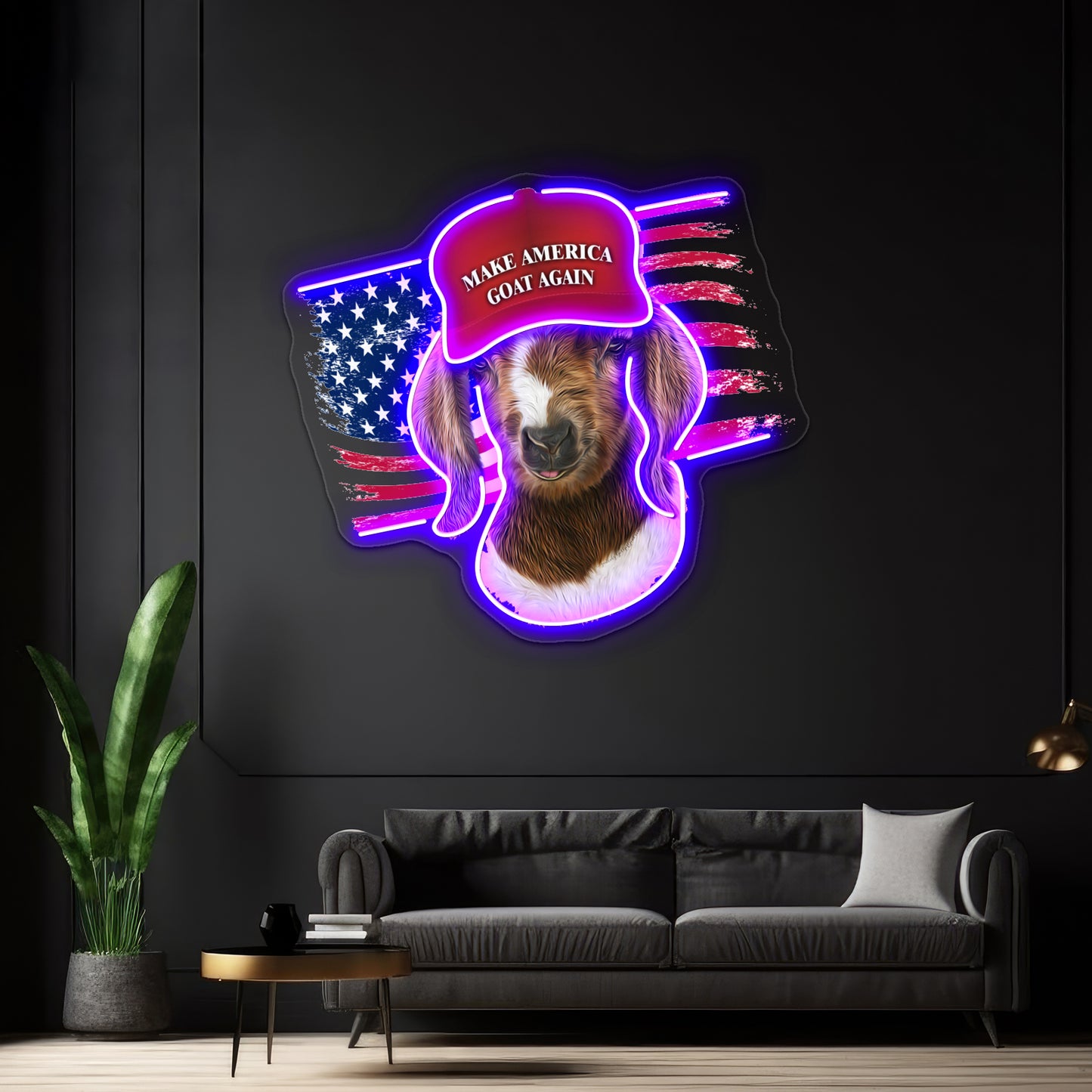 Make America Goat Again Boer Kid Goat Wall Artwork Neon Signs