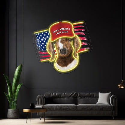 Make America Goat Again Boer Kid Goat Wall Artwork Neon Signs