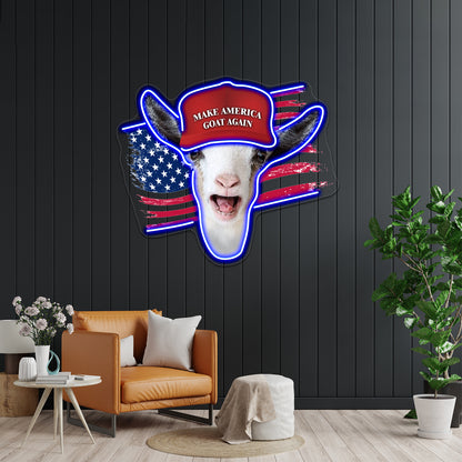 Make America Goat Again Nigerian Dwarf Goat Wall Artwork Neon Signs