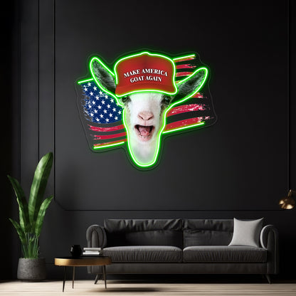 Make America Goat Again Nigerian Dwarf Goat Wall Artwork Neon Signs