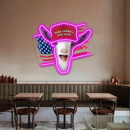 Make America Goat Again Nigerian Dwarf Goat Wall Artwork Neon Signs