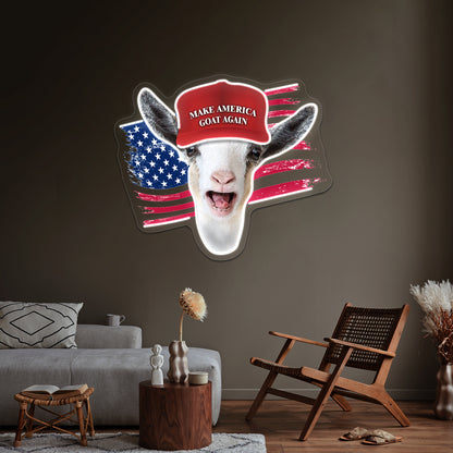 Make America Goat Again Nigerian Dwarf Goat Wall Artwork Neon Signs