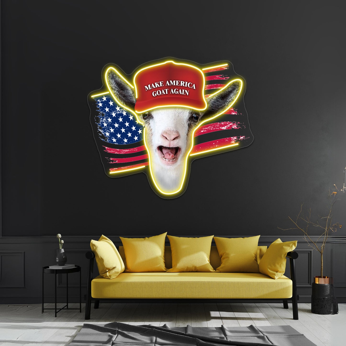 Make America Goat Again Nigerian Dwarf Goat Wall Artwork Neon Signs