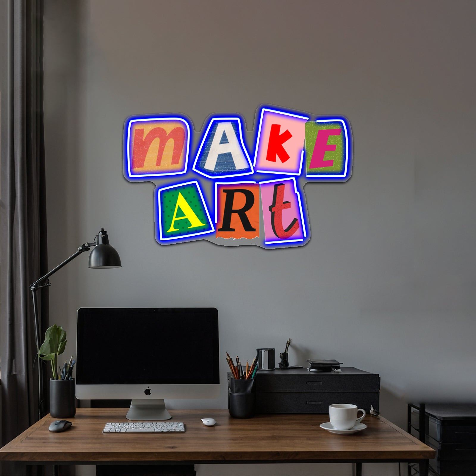 Make Art Collage Artwork Led Neon