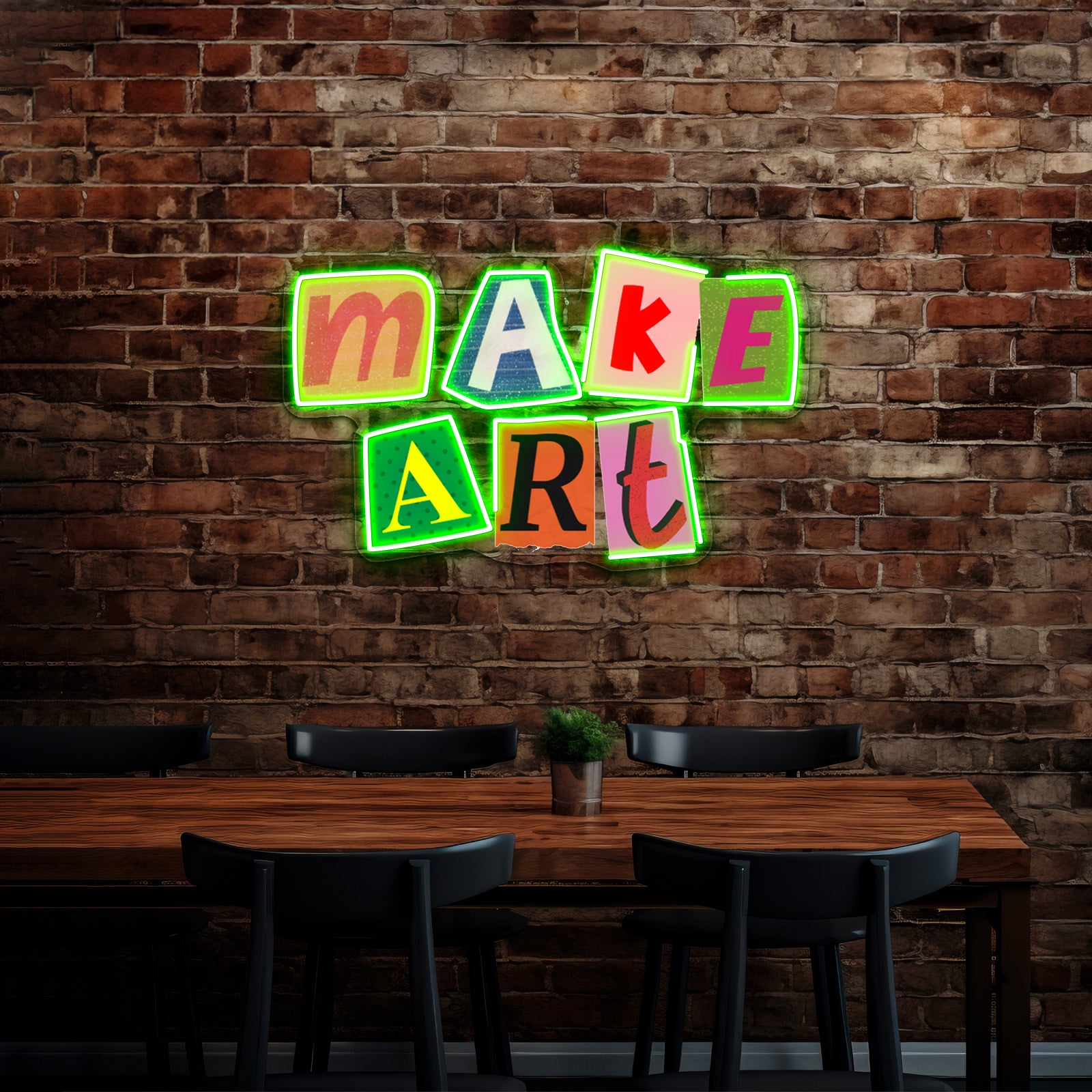Make Art Collage Artwork Led Neon