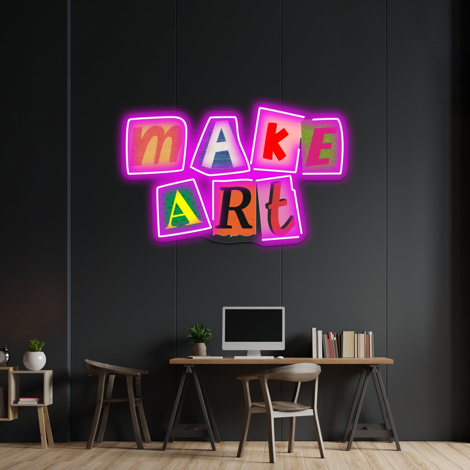 Make Art Collage Artwork Led Neon