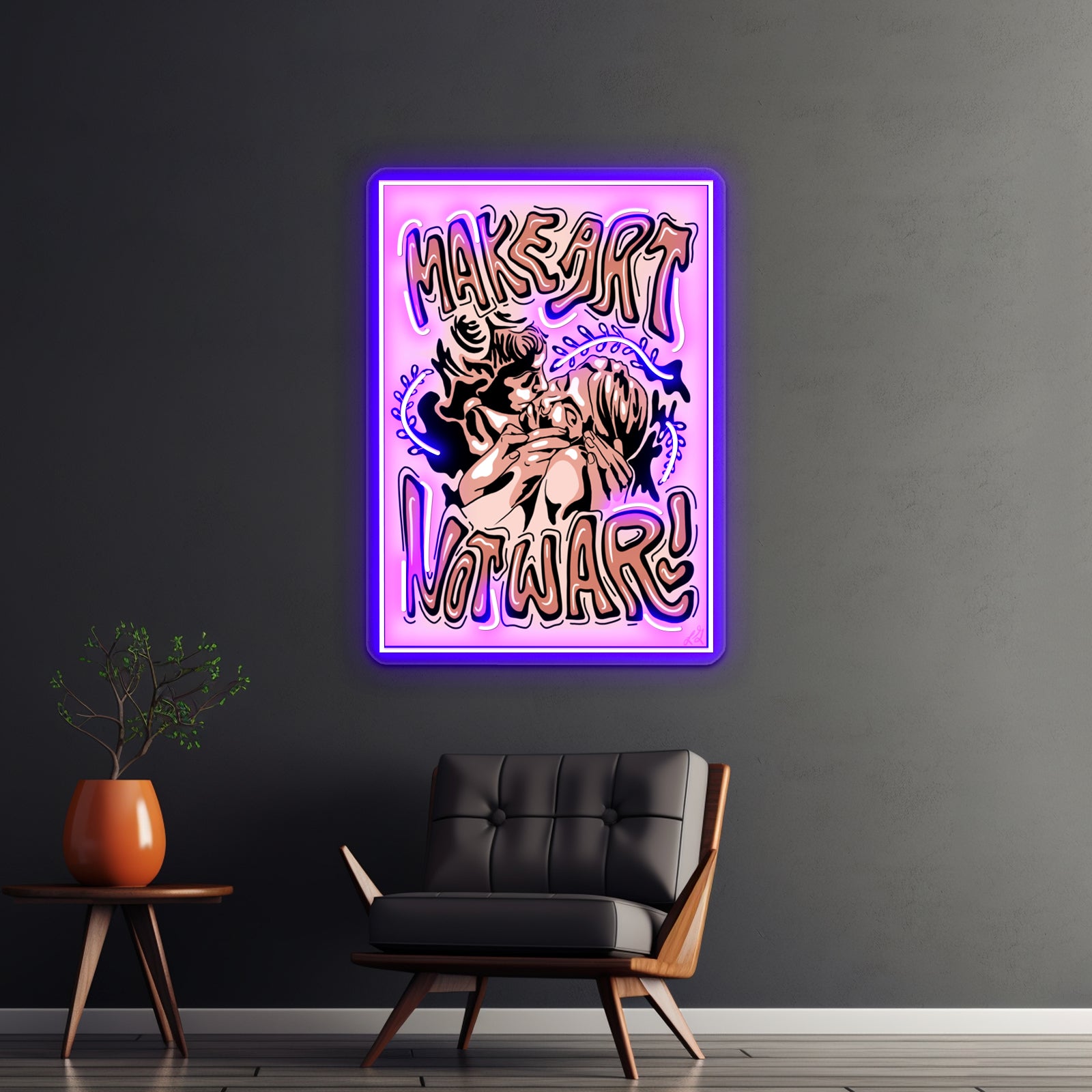 Make Art Not War Wall Artwork Neon Signs | Shineneon