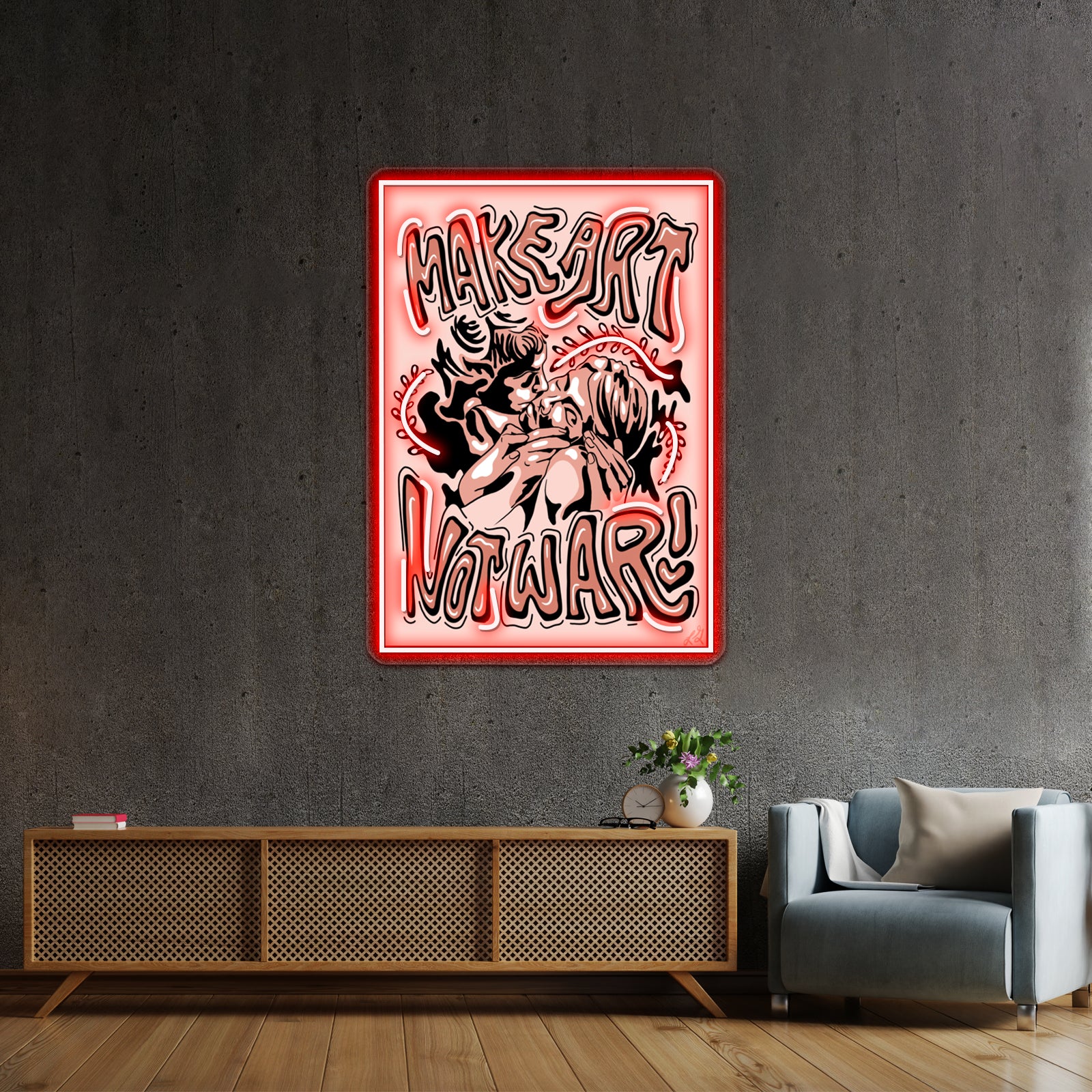 Make Art Not War Wall Artwork Neon Signs | Shineneon