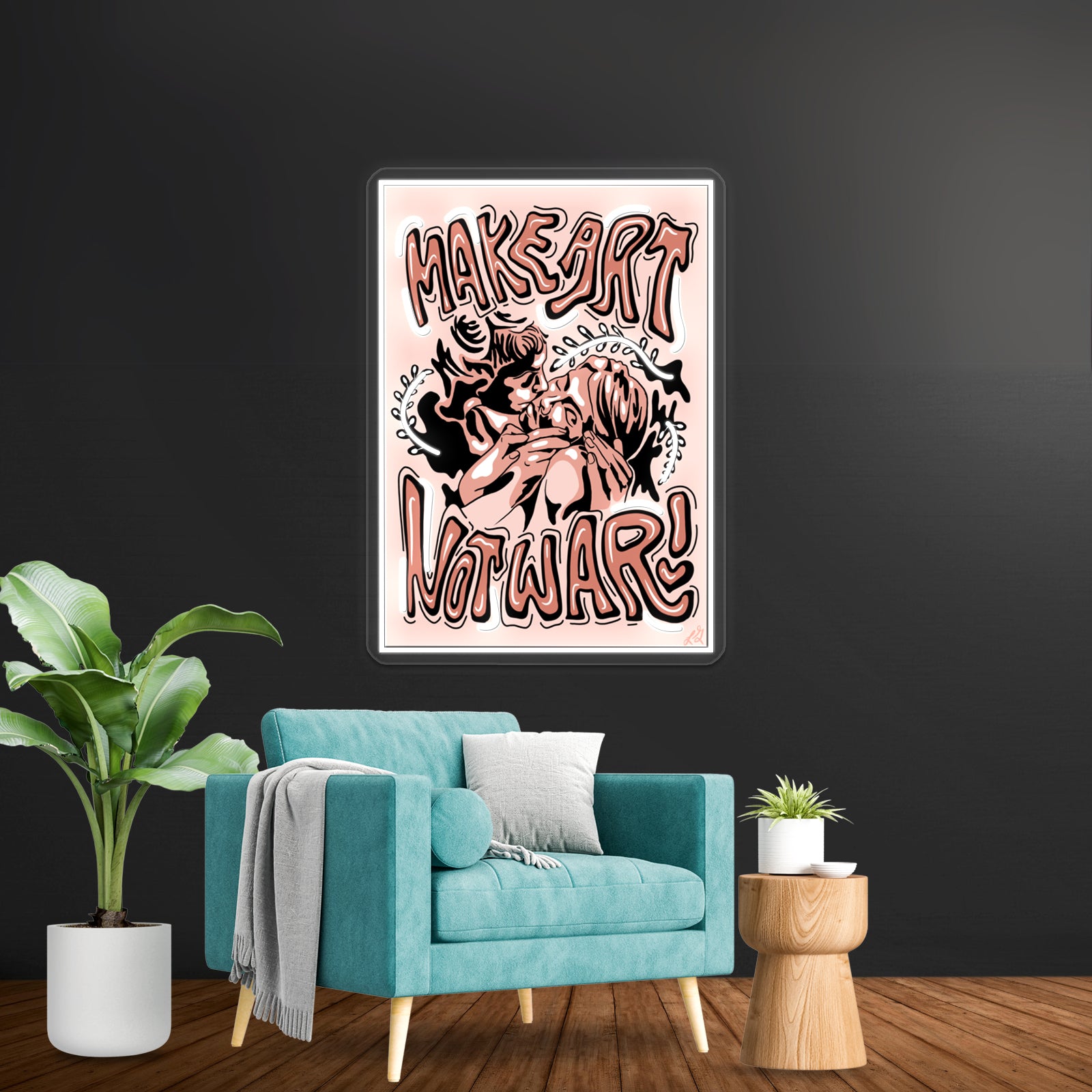 Make Art Not War Wall Artwork Neon Signs | Shineneon