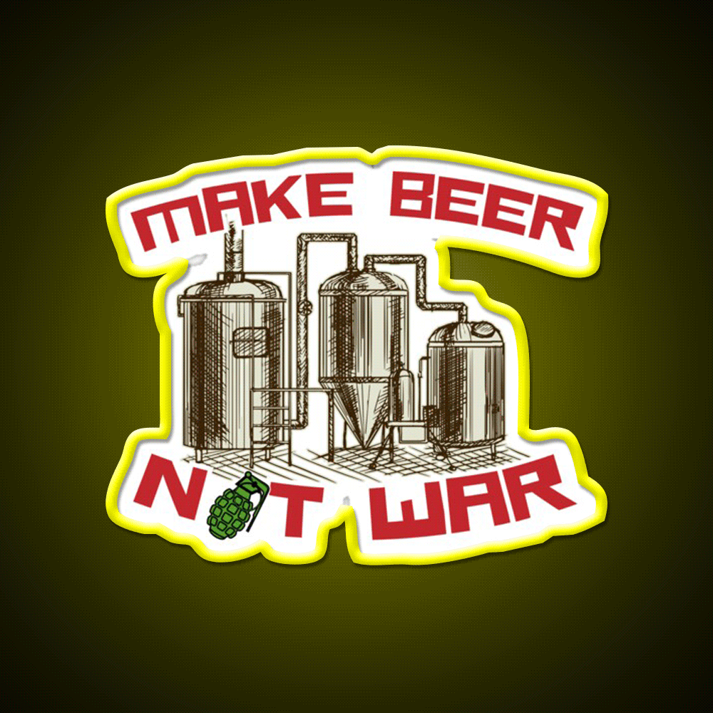 Make Beer Not War Beer Bar Decor Led Neon Sign Rgb Color - Custom LED neon sign front view