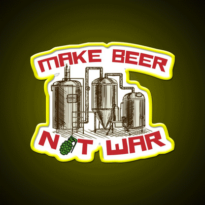 Make Beer Not War Beer Bar Decor Led Neon Sign Rgb Color - Custom LED neon sign front view
