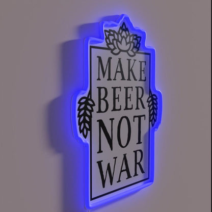 Make Beer Not War Rgb Led Neon Sign - LED neon sign close-up detail