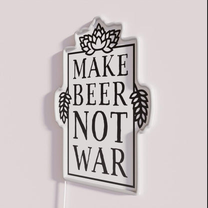 Make Beer Not War Rgb Led Neon Sign - Neon sign mounted on wall in room