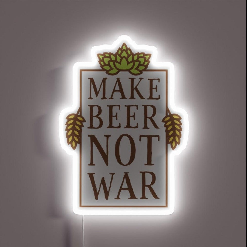 Make Beer Not War Rgb Led Neon Sign Bar Wall Decor - Custom LED neon sign front view