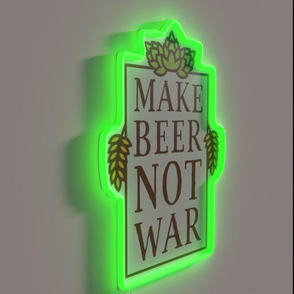 Make Beer Not War Rgb Led Neon Sign Bar Wall Decor - LED neon sign close-up detail