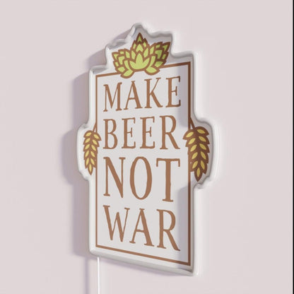 Make Beer Not War Rgb Led Neon Sign Bar Wall Decor - Neon sign mounted on wall in room
