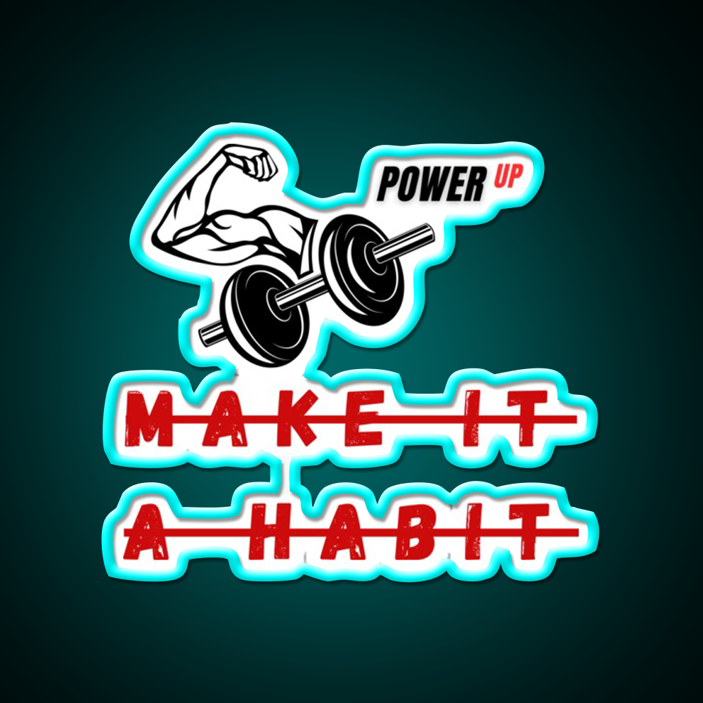 Make It A Habit Gym Fitness Led Neon Sign Rgb Color - Size and dimension reference