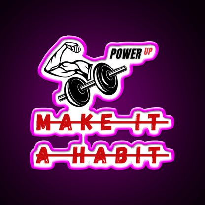 Make It A Habit Gym Fitness Led Neon Sign Rgb Color - Shineneon