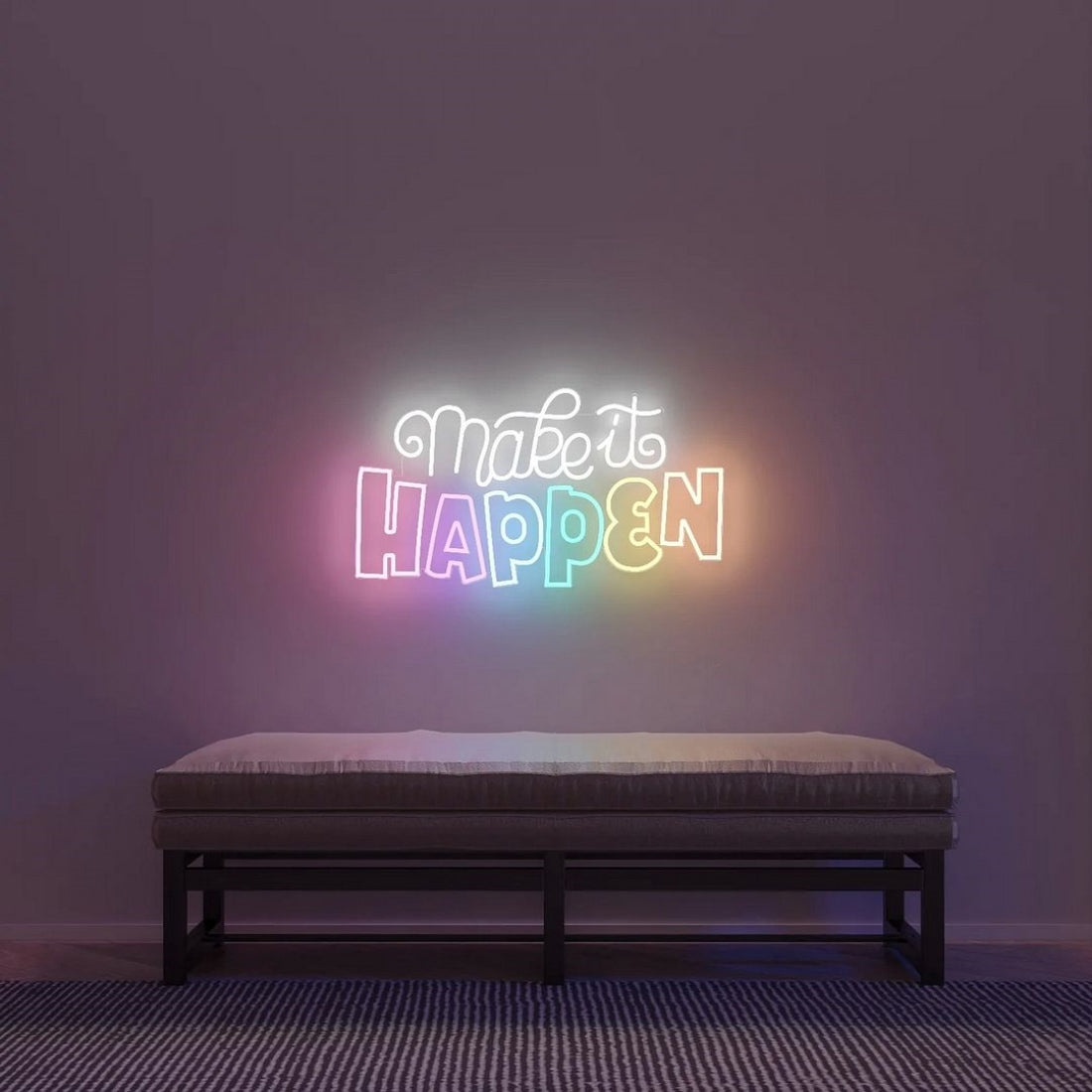 Make It Happen Led Sign Business Neon Signs Wall Art Decor