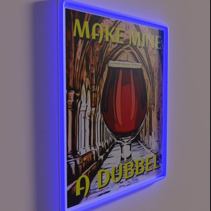 Make Mine A Dubbel Belgian Dubbel Rgb Led Neon Sign - LED neon sign close-up detail
