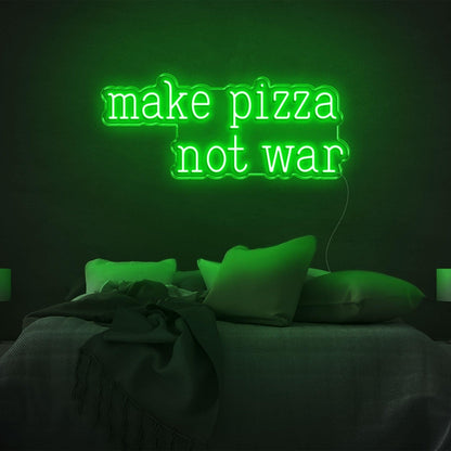 Make Pizza Not War Green Led Neon Sign For Bedroom Wall Decor | Shineneon