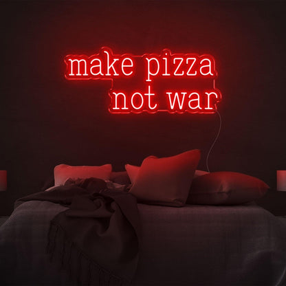 Make Pizza Not War Green Led Neon Sign For Bedroom Wall Decor | Shineneon