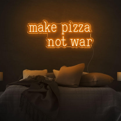 Make Pizza Not War Green Led Neon Sign For Bedroom Wall Decor | Shineneon
