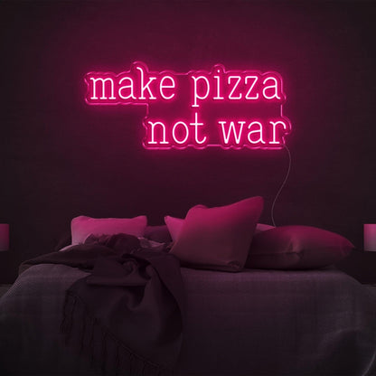 Make Pizza Not War Green Led Neon Sign For Bedroom Wall Decor | Shineneon