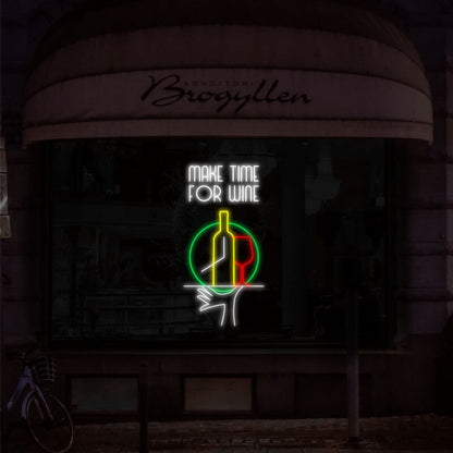 Make Time Fwine Led Neon Sign For Wine Lovers | Shineneon