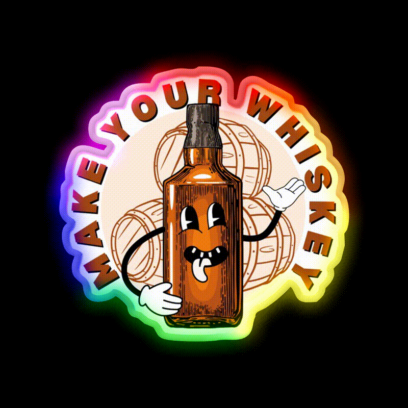 Make Your Whiskey Drink Bar Led Neon Sign Rgb Color