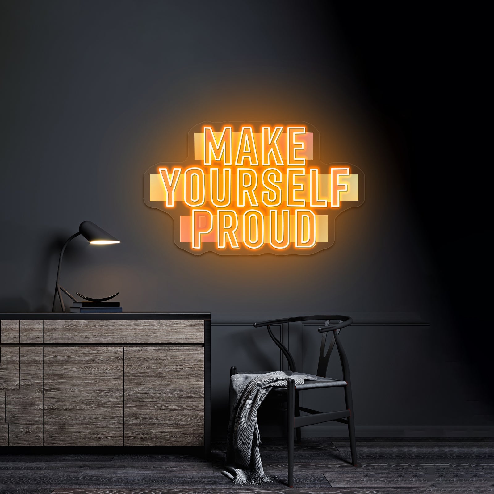 Make Yourself Proud Motivational Artwork Neon Sign For Sale