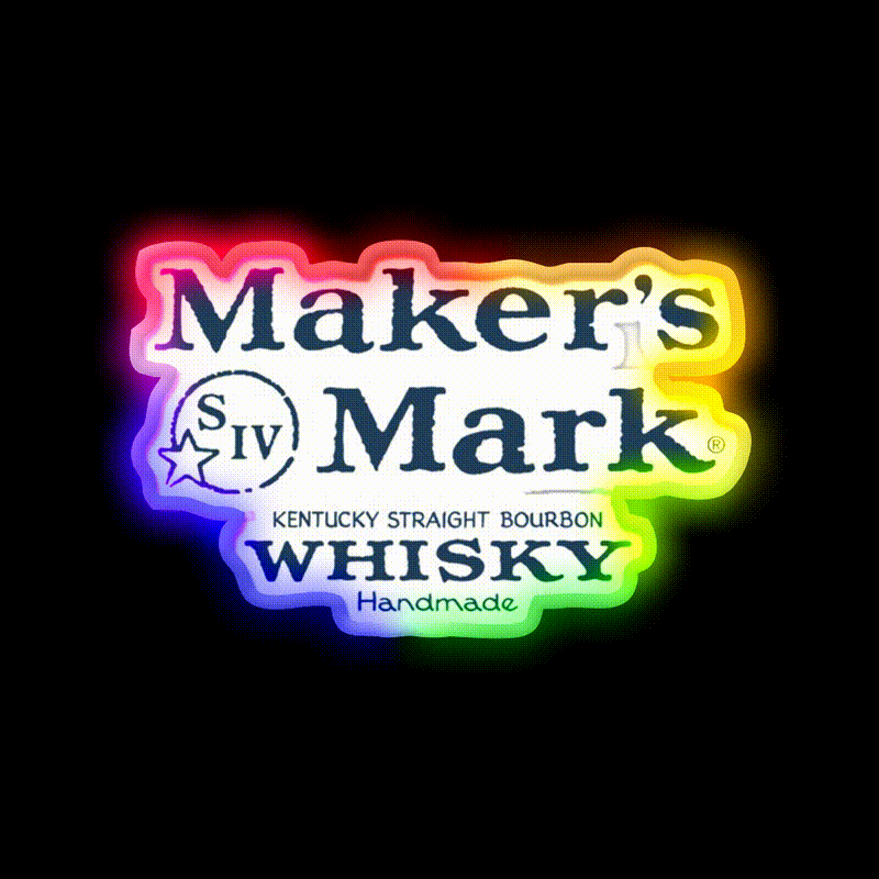Makers Mark Bourbon Navy Whiskey Drink Bar Led Neon Sign Rgb Color