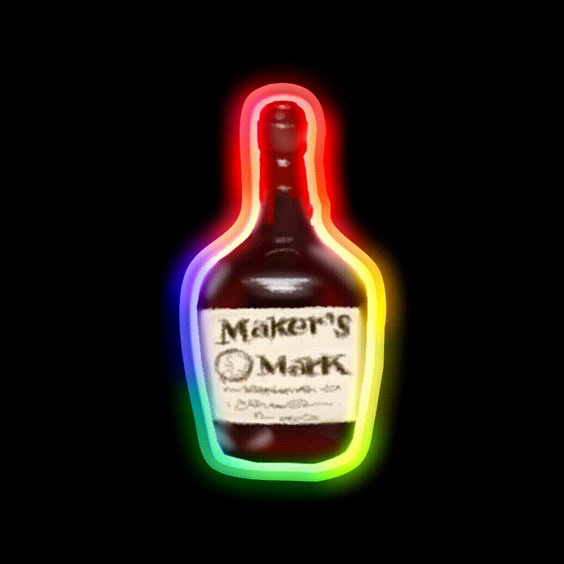 Makers Mark Whiskey Drink Bar Led Neon Sign Rgb Color