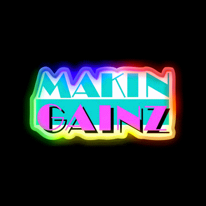 Makin Gainz Gym Fitness Led Neon Sign Rgb Color - LED neon sign close-up detail