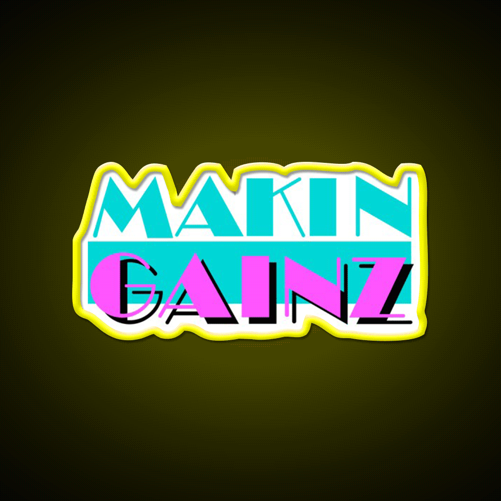 Makin Gainz Gym Fitness Led Neon Sign Rgb Color - Custom LED neon sign front view