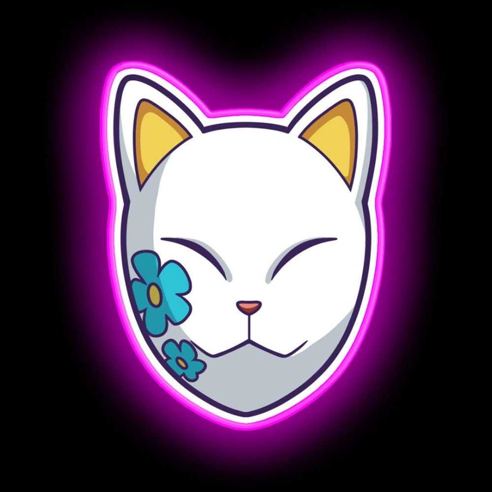 Makomo Kitsune Mask Demon Slayer Kimetsu No Yaiba Neon Sign
