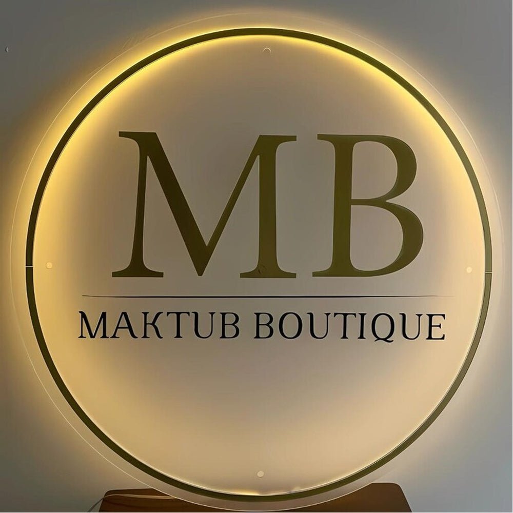 Maktub Boutique Acrylic Business Logo Sign - Shineneon