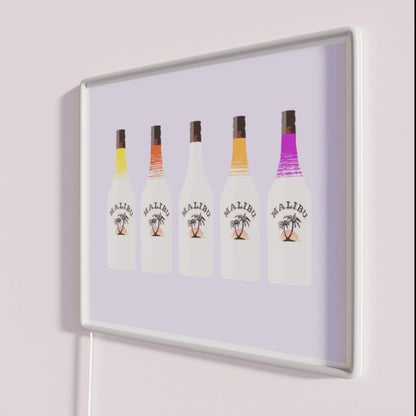 Malibu Flavors Rgb Led Neon Sign - Neon sign mounted on wall in room