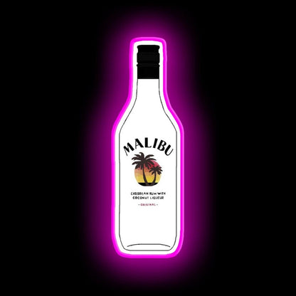 Malibu Neon Sign - Neon sign mounted on wall in room