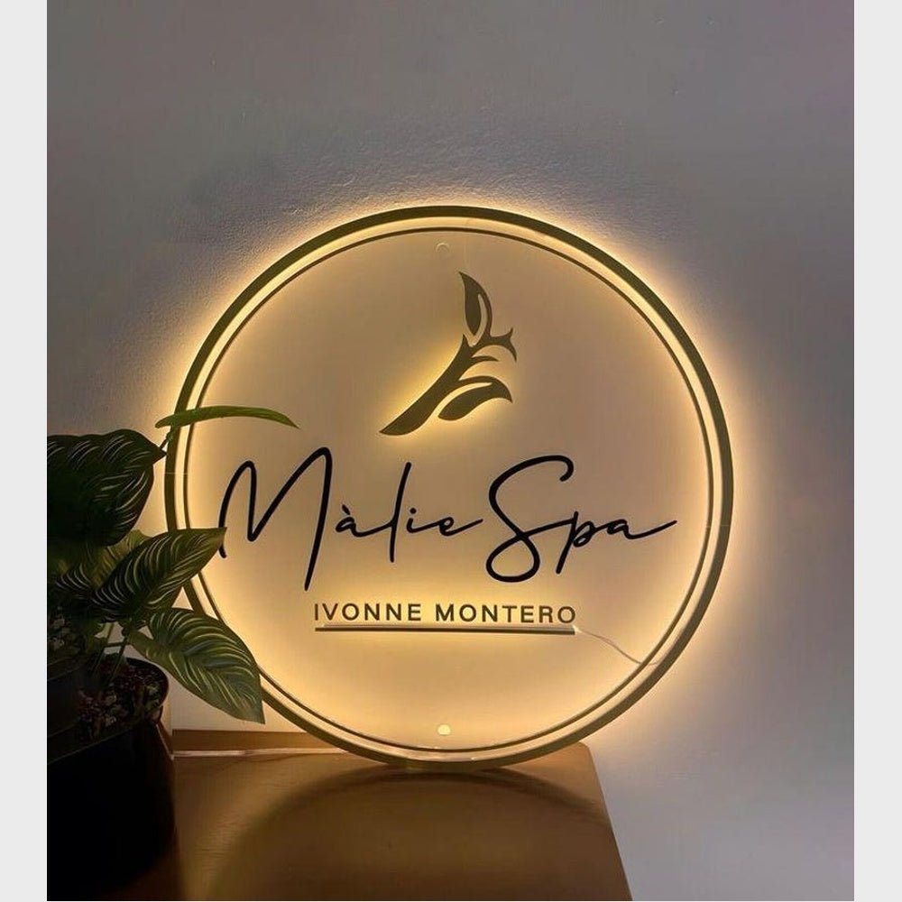 Malie Spa Ivonne Montero Acrylic Business Logo Sign - Shineneon