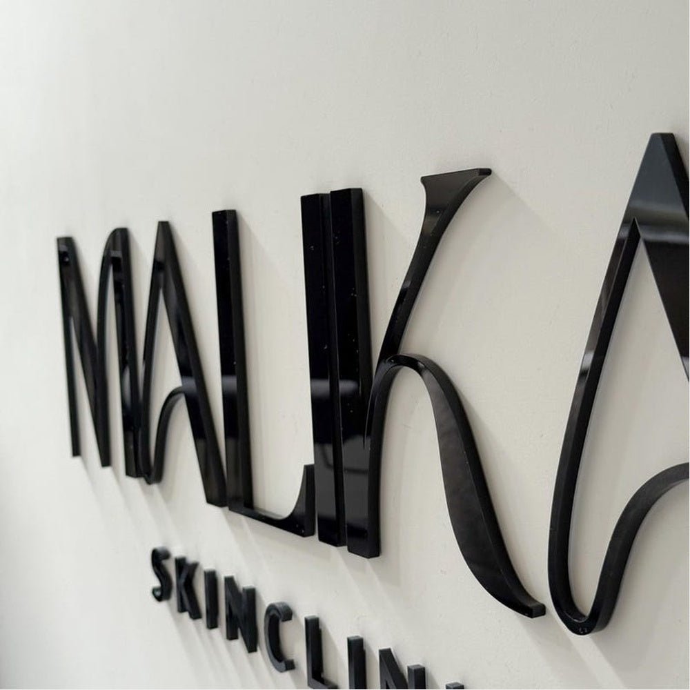 Malika Skin Clinic Acrylic Business Logo Sign - Shineneon