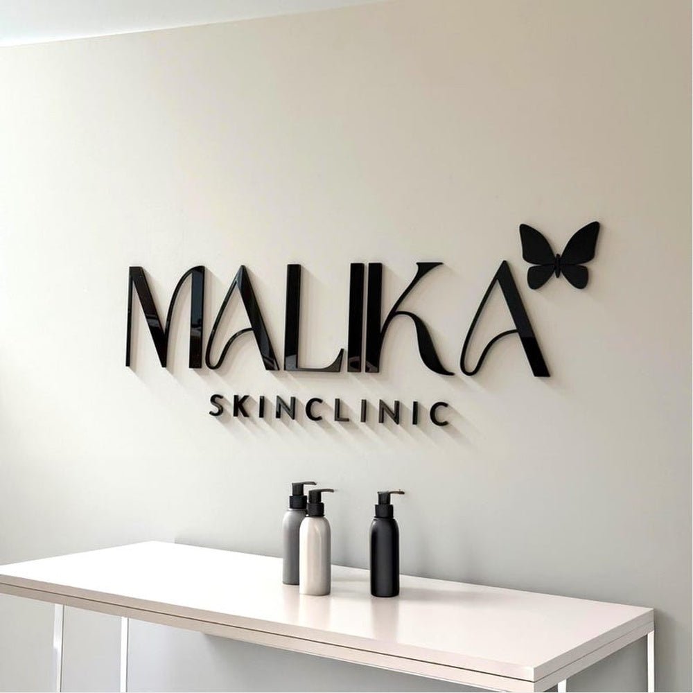 Malika Skin Clinic Acrylic Business Logo Sign - Shineneon