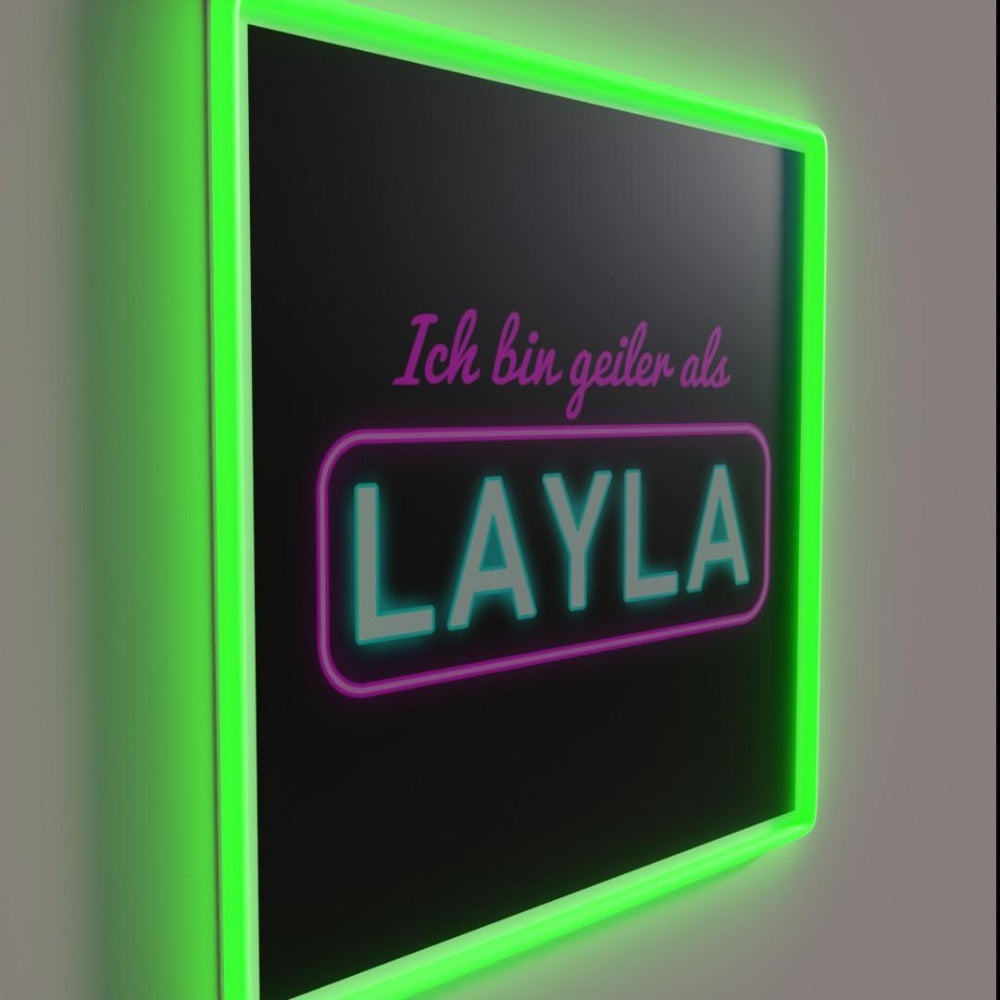 Mallorca I M Hornier Than Layla Rgb Led Neon Sign - LED neon sign close-up detail