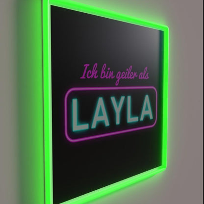 Mallorca I M Hornier Than Layla Rgb Led Neon Sign - LED neon sign close-up detail