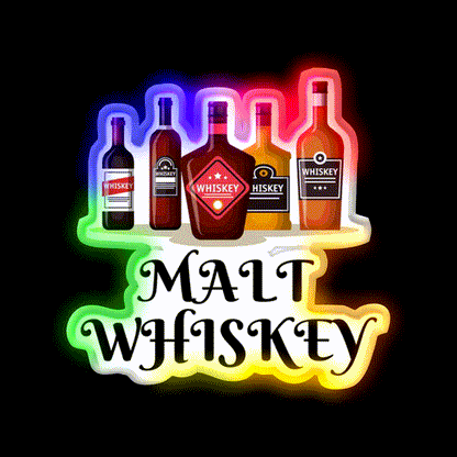 Malt Whiskey Drink Bar Led Neon Sign Rgb Color