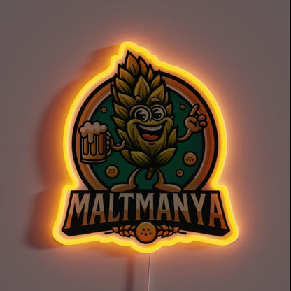 Maltmanya Black Rgb Led Neon Sign - Custom LED neon sign front view
