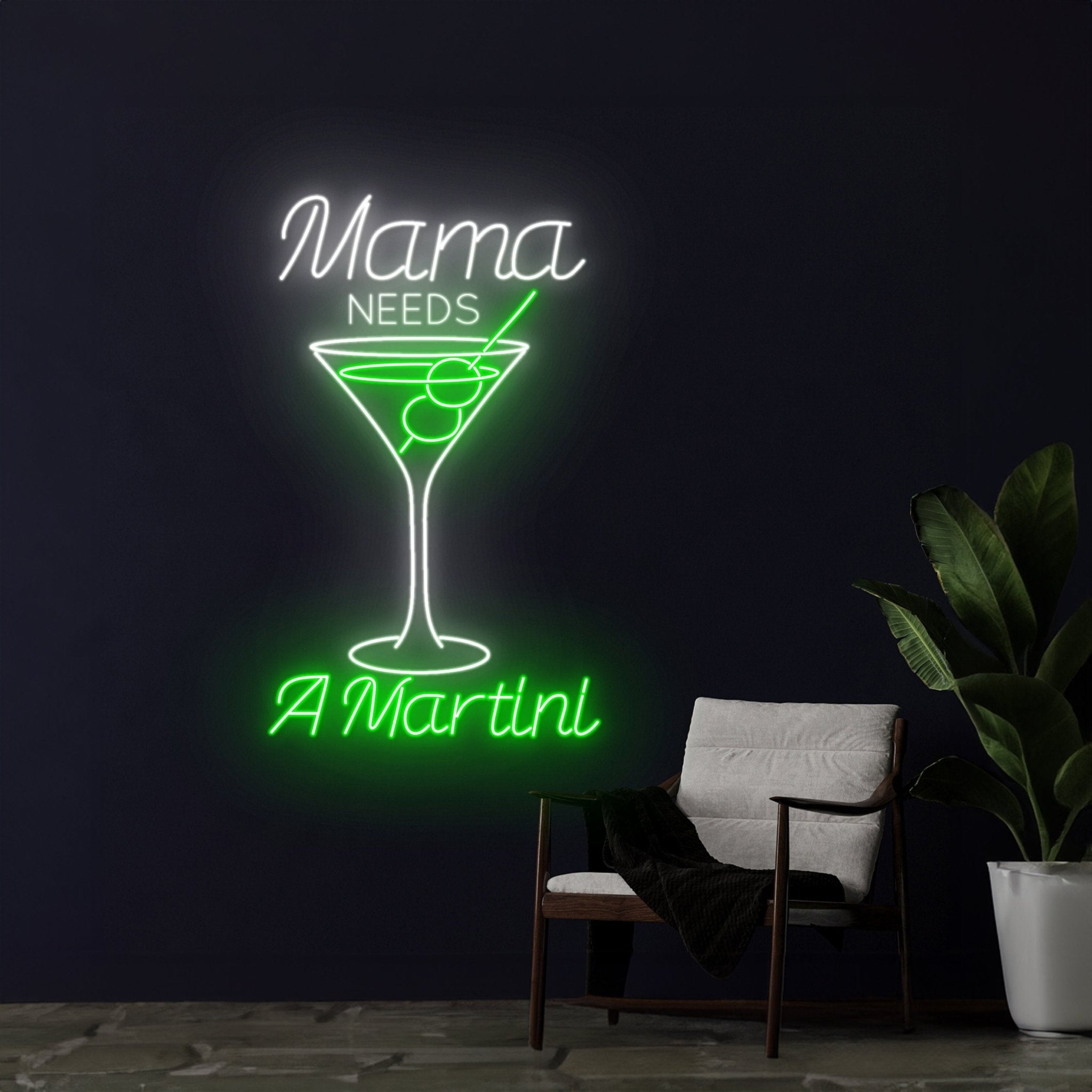 Mama Needs A Martini Led Sign - Shineneon