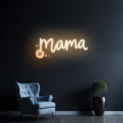 Mama Purple Floral Artwork Led Neon Signs